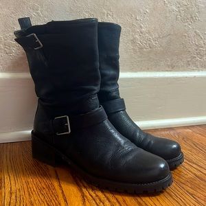 Cole Haan women’s black Hemlock motorcycle boot size 8.5